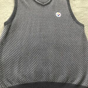 LEE SPORT men's gray knit vest steelers size m